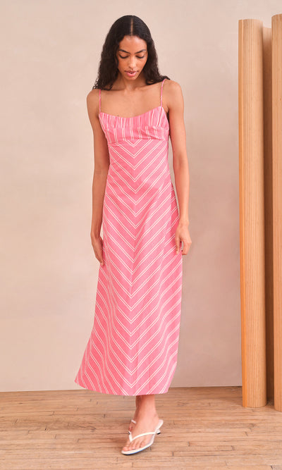 saylor multi york midi dress Brea Short-Sleeve V-Neck Midi Dress by Saylor NYC in Pink, Size: S Petite at Anthropologie