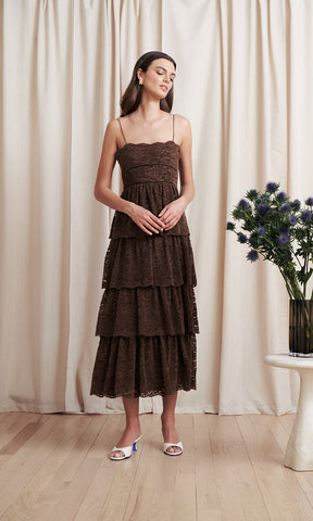 Robe LEA LAURYL Paris - Taille 1 - Marron/Noir/Beige - 100% Polyester - Occasion Très Bon État (TBE)