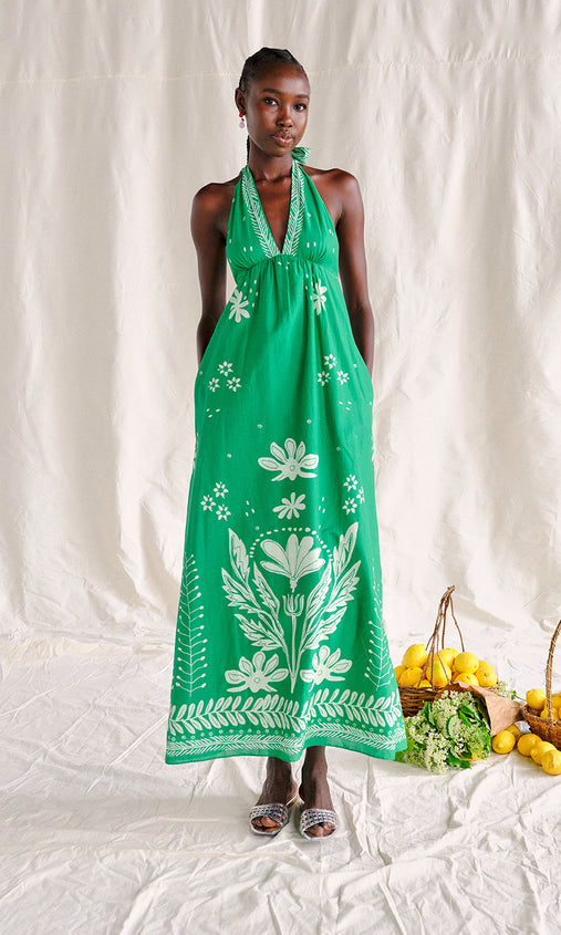 saylor green dress Saylor Wanda Dress In Natural - 40% Off